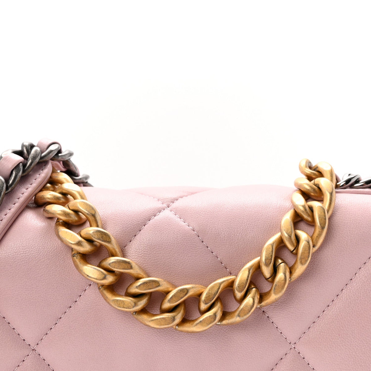 Lambskin Quilted Medium Chanel 19 Flap Light Pink