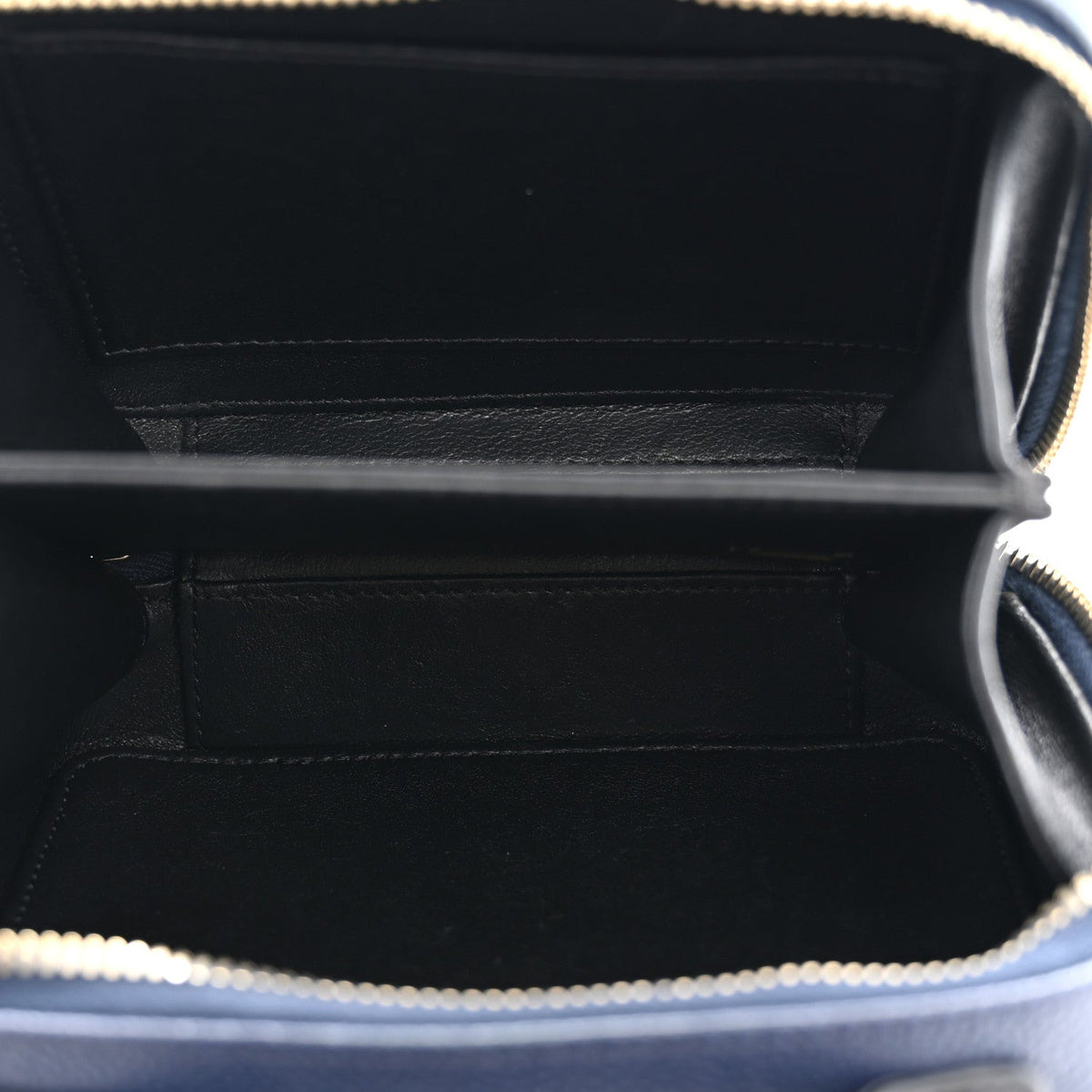 Caviar Quilted Small CC Filigree Vanity Case Navy Black