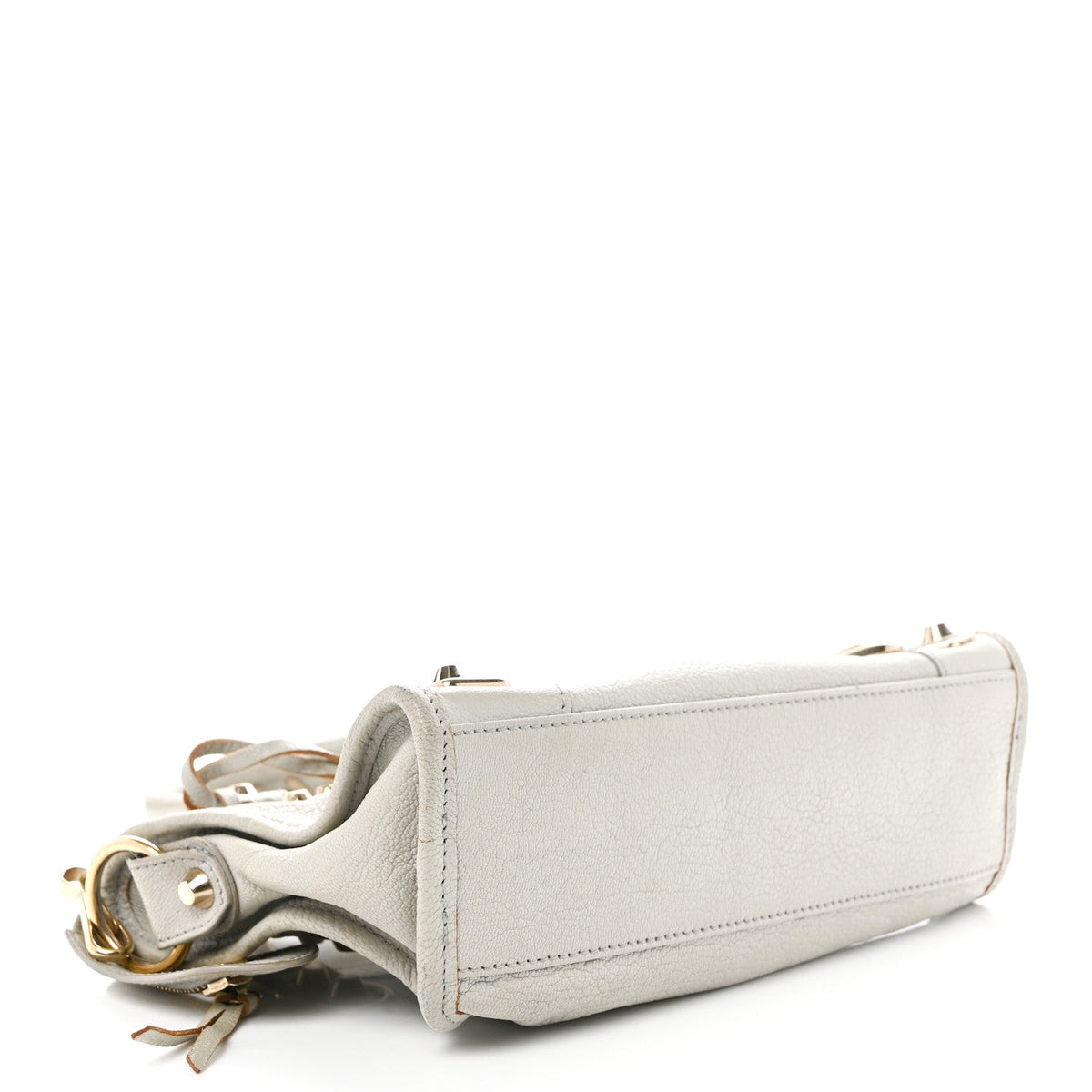 Chevre Gold Metallic Edge Hardware Mini City Gris Clair Gris Perle