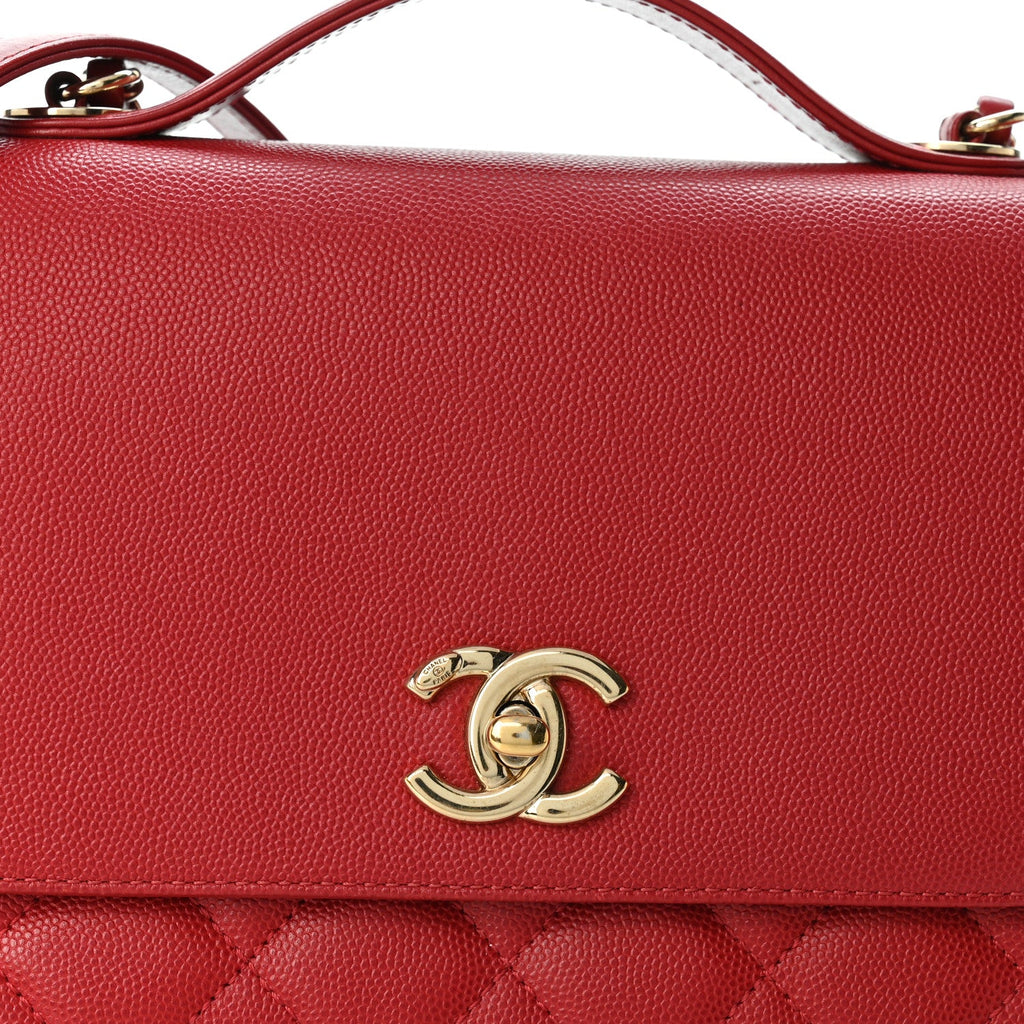 Caviar Quilted Medium Business Affinity Flap Red