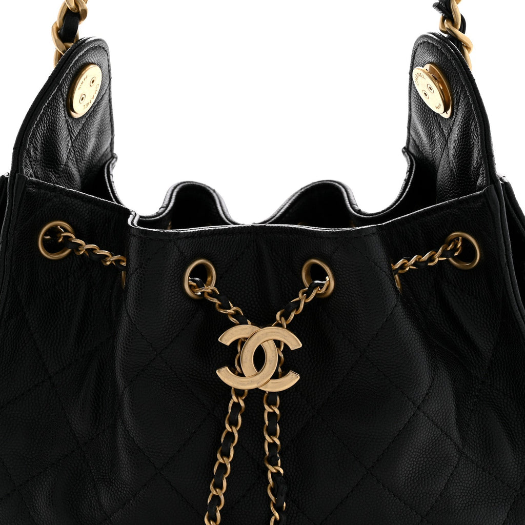 Caviar Quilted Mini Chanel 25 Handbag Black