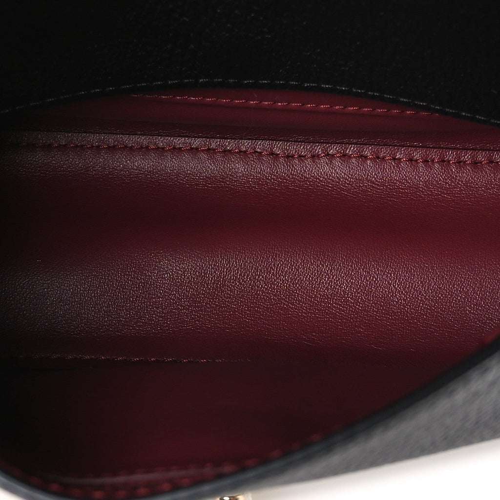 Grained Calfskin Mini Souplissimo Maxi Flap Black