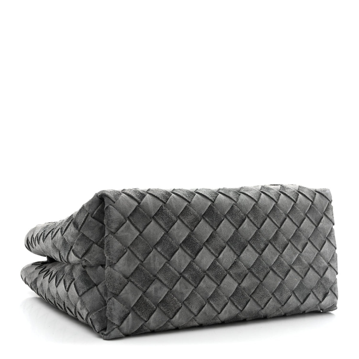 Suede Intrecciato Small Andiamo Shoulder Bag Graphite