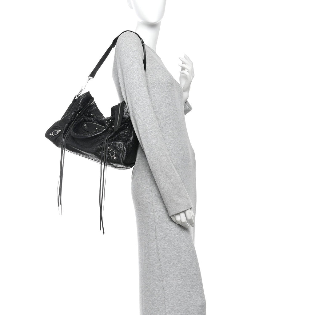 Agneau Classic Silver Hardware City Black