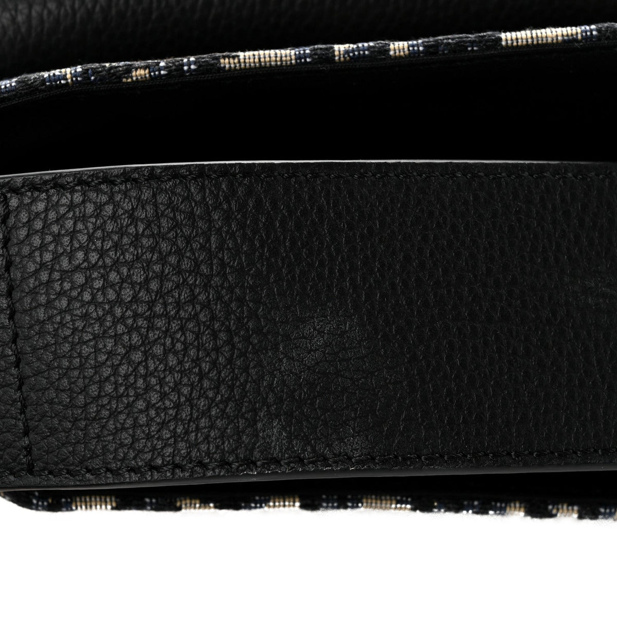 Grained Calfskin Oblique Large Saddle Messenger Black