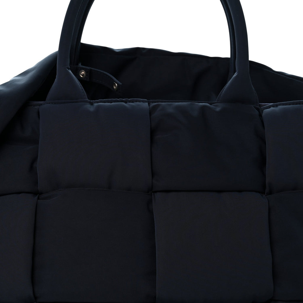 Nylon Intrecciato Padded Tech Maxi Large Arco Tote Navy Blue
