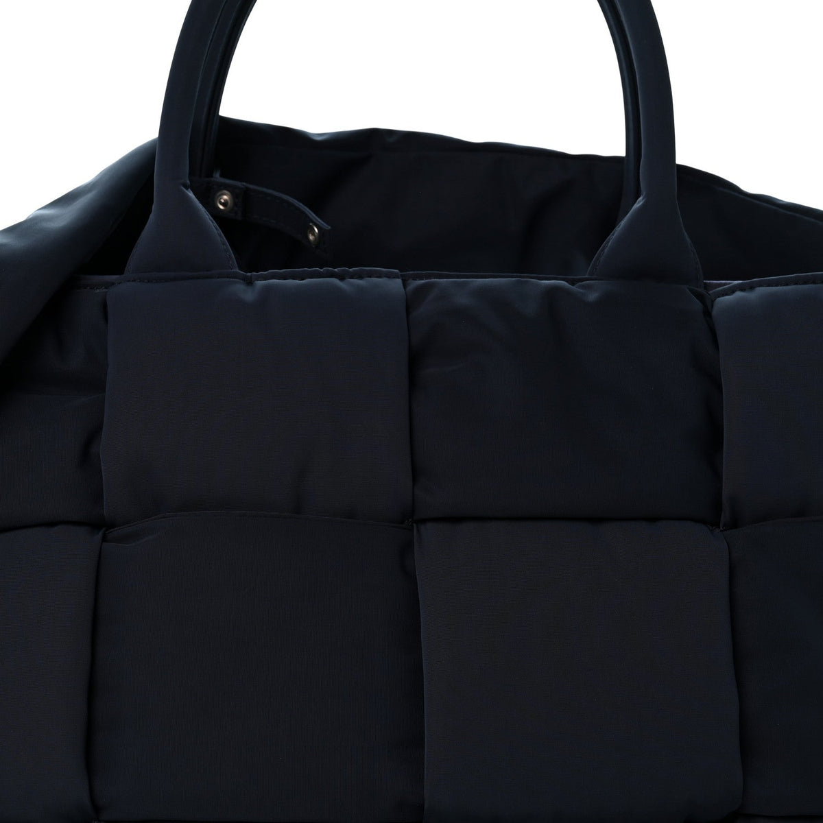 Nylon Intrecciato Padded Tech Maxi Large Arco Tote Navy Blue