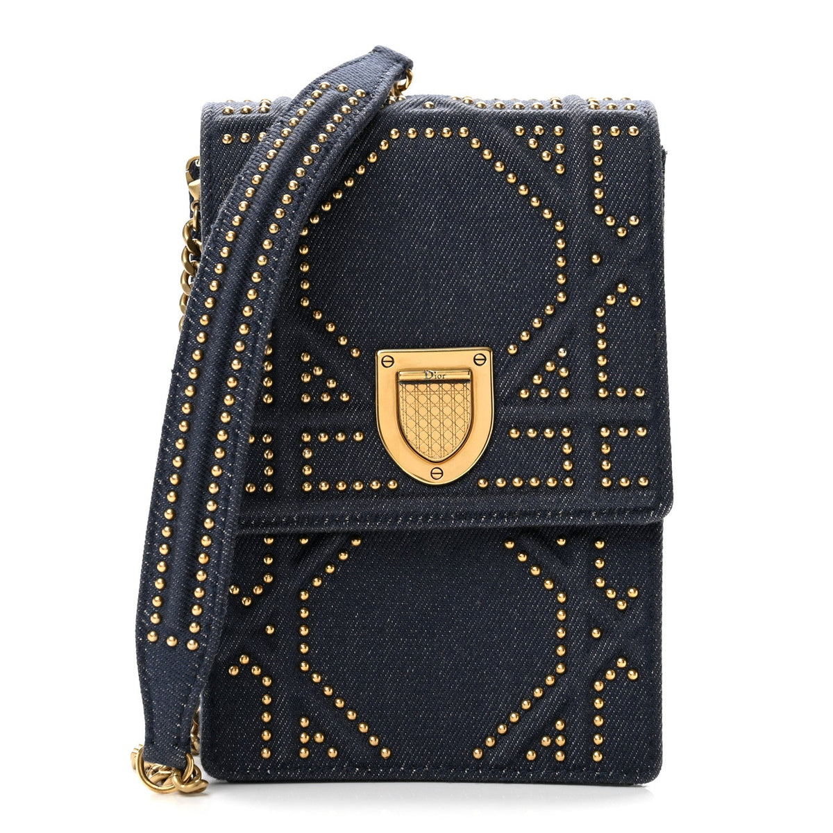 Denim Studded Vertical Diorama Blue