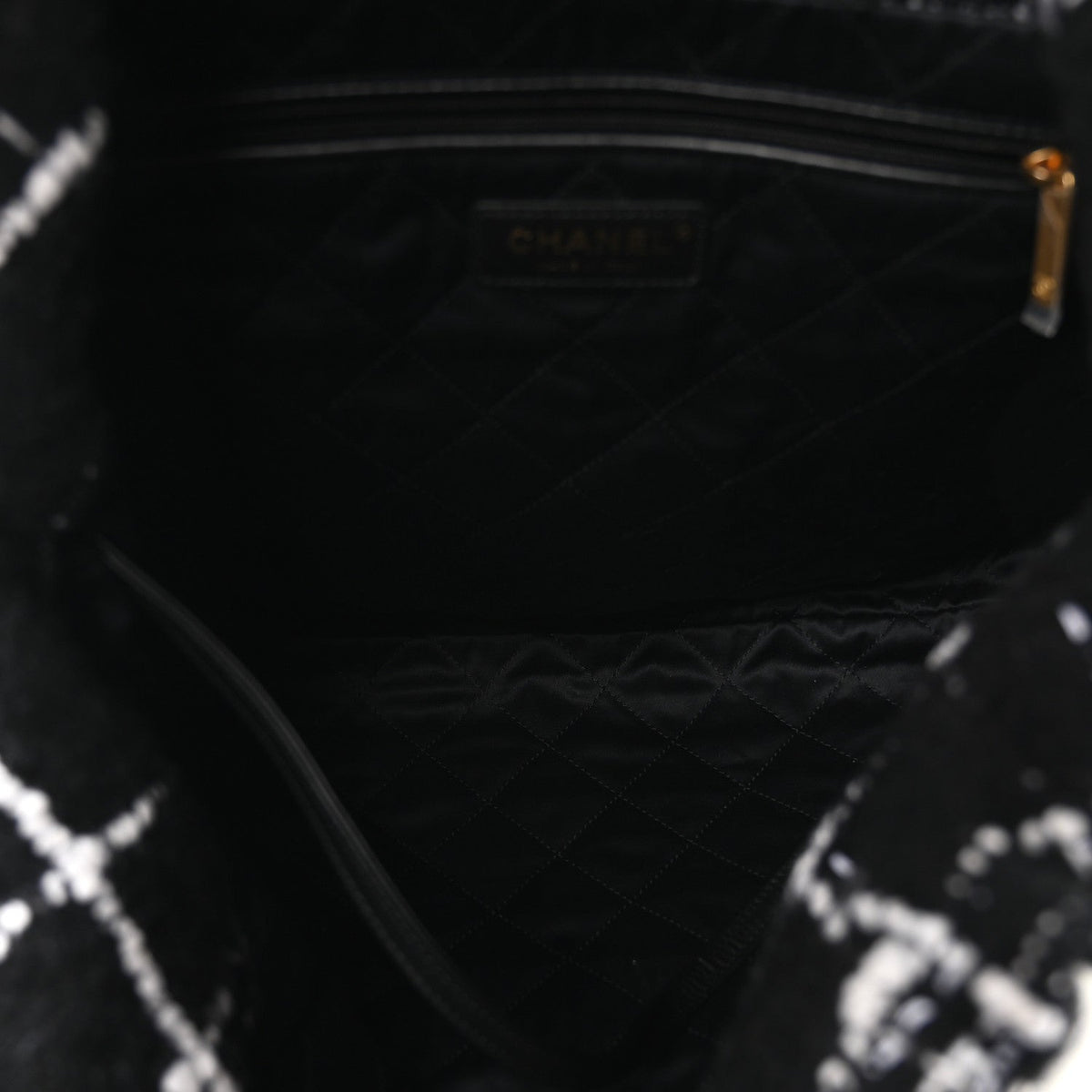 Wool Tweed Quilted Small Chanel 22 Black Multicolor