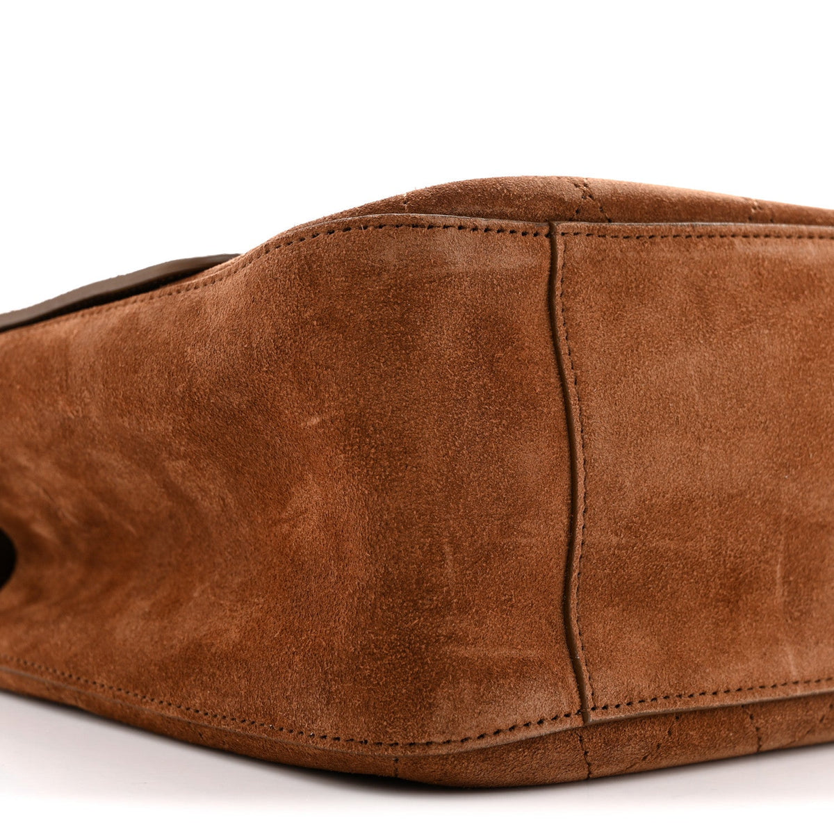 Suede Calfskin Small Souplissimo Maxi Flap Camel