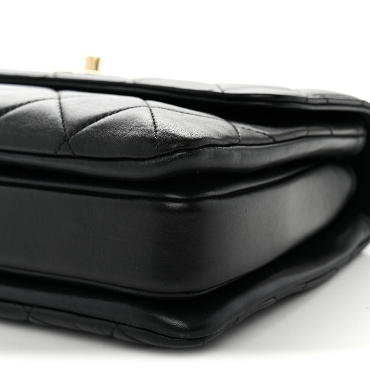 Lambskin Quilted Small Trendy CC Dual Handle Flap Bag Black