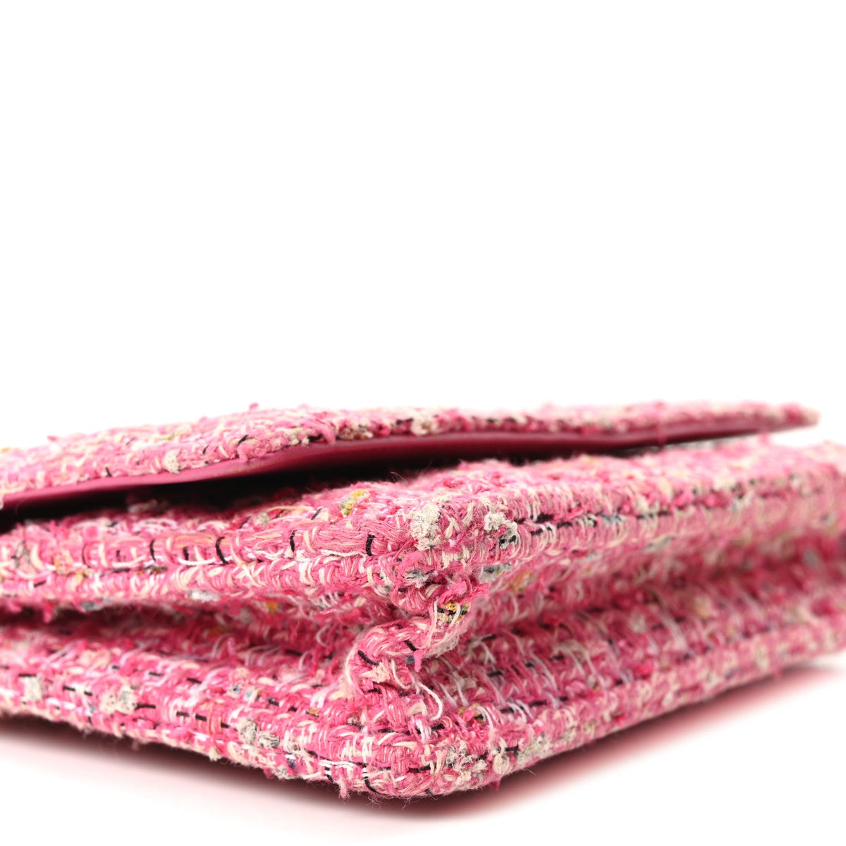 Tweed Quilted Wallet On Chain WOC Pink