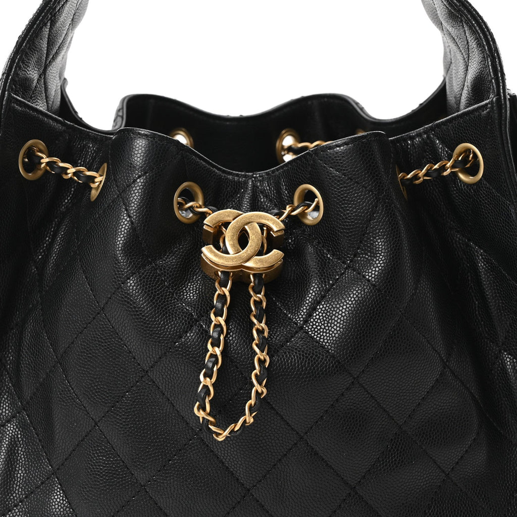 Caviar Quilted Small Chanel 25 Handbag Black