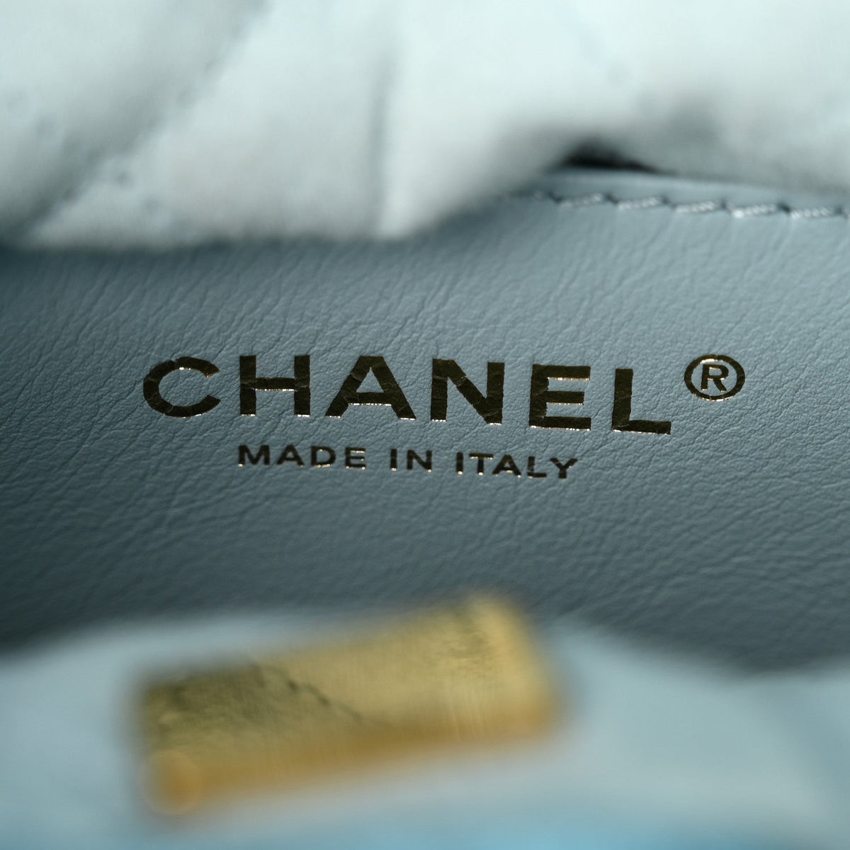 Metallic Calfskin Quilted Mini Chanel 22 Blue