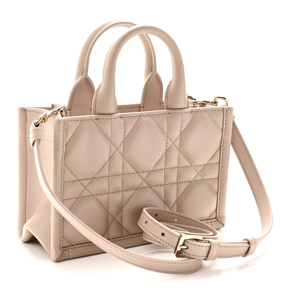 Calfskin Macrocannage Mini Book Tote Trench Beige