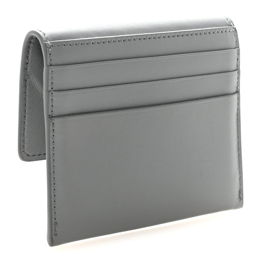Smooth Calfskin Rodeo Flap Card Holder Cloud Grey