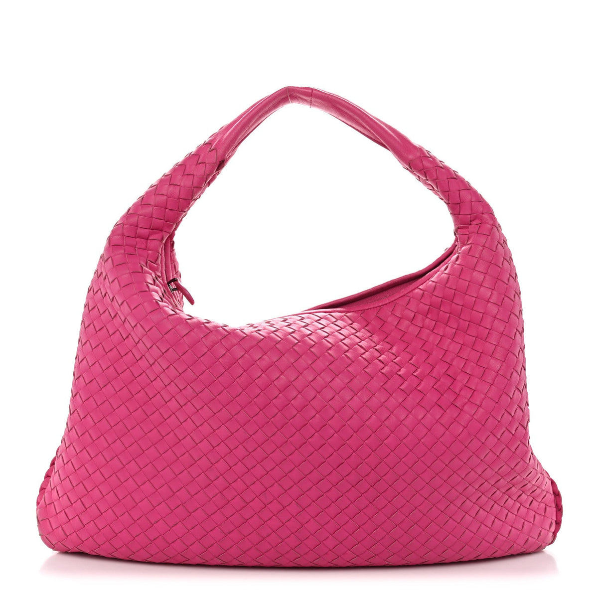 Nappa Intrecciato Medium Veneta Hobo Rosa Shock