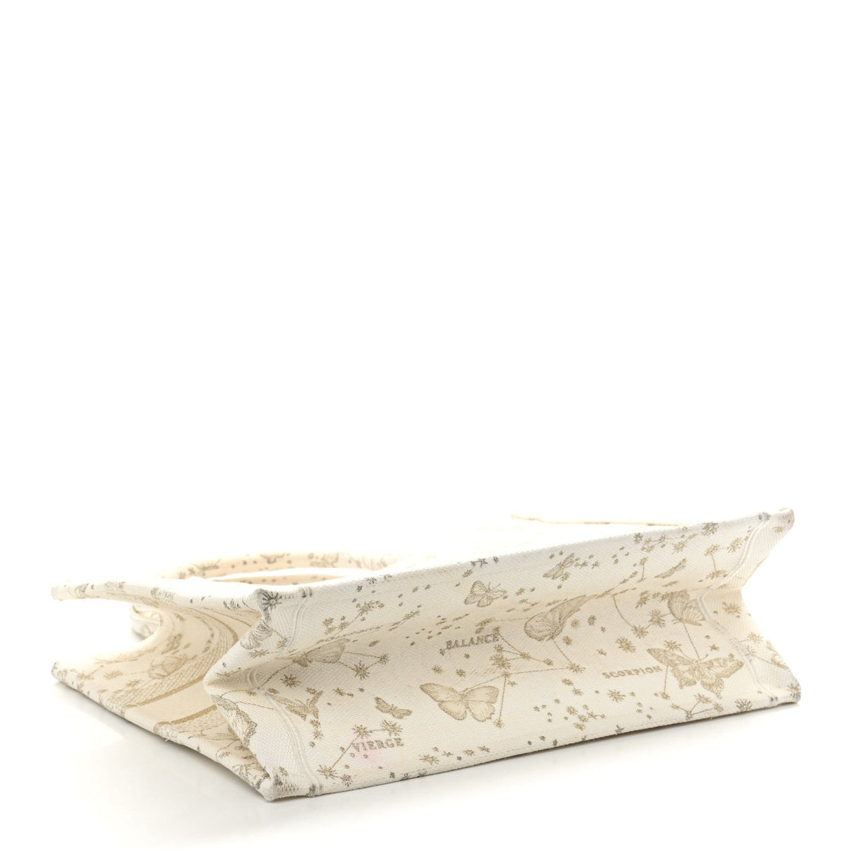 Canvas Embroidered Medium Butterfly Zodiac Book Tote Gold