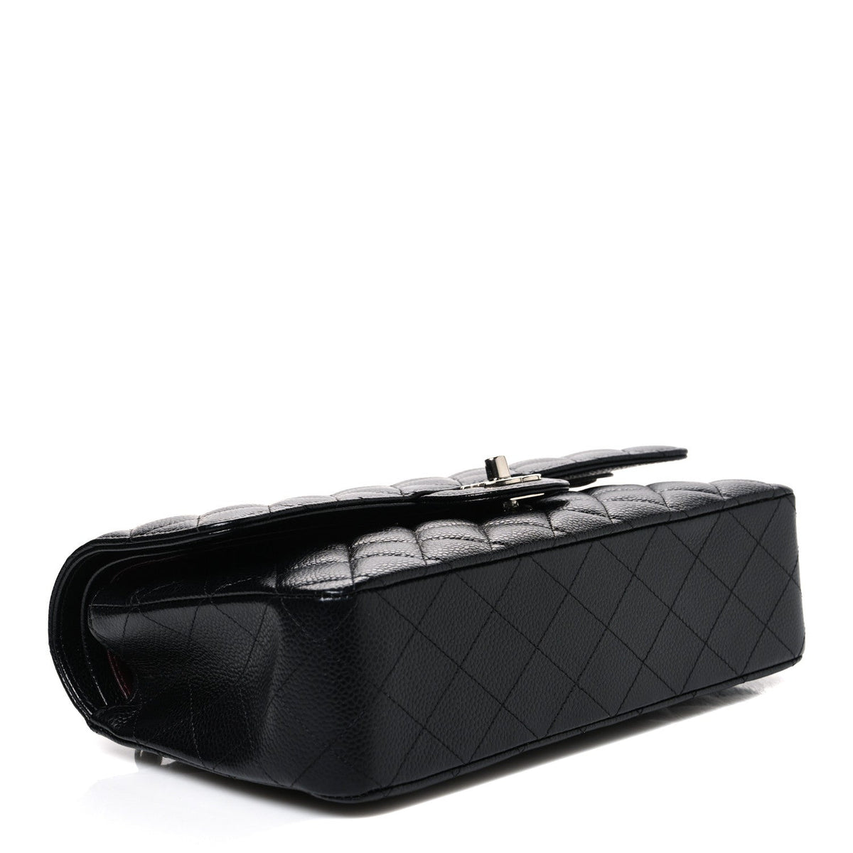 Caviar Quilted Medium Double Flap Black
