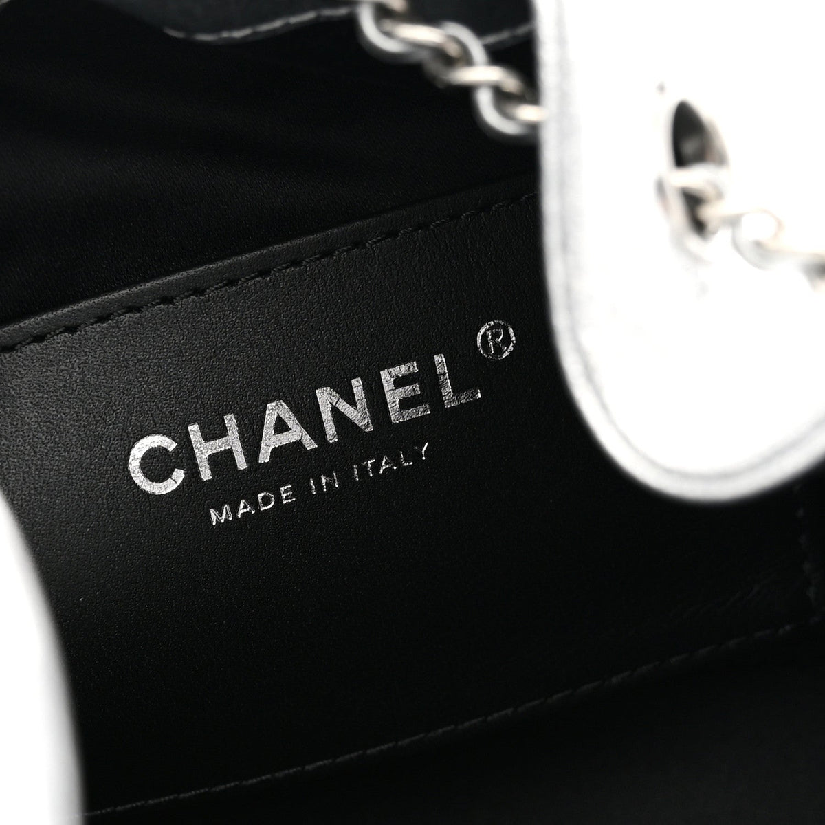 Metallic Caviar Quilted Mini Chanel 25 Handbag Silver