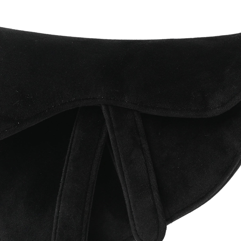 Velvet Crystal Mini Saddle Bag Black
