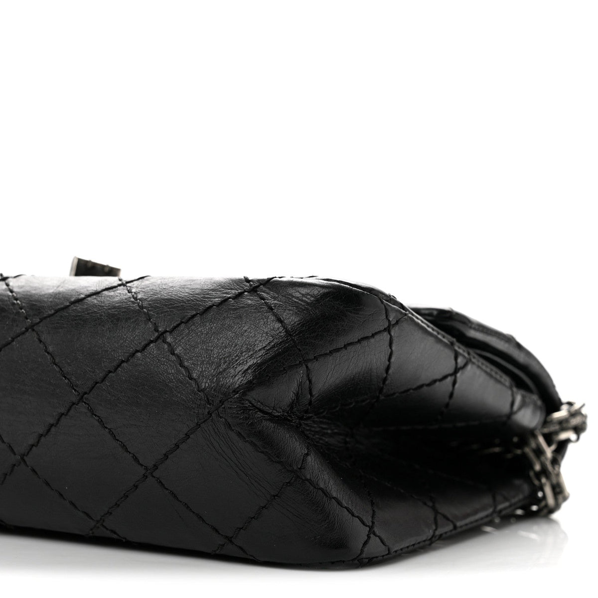 Aged Calfskin Quilted 2.55 Reissue Mini Flap Black