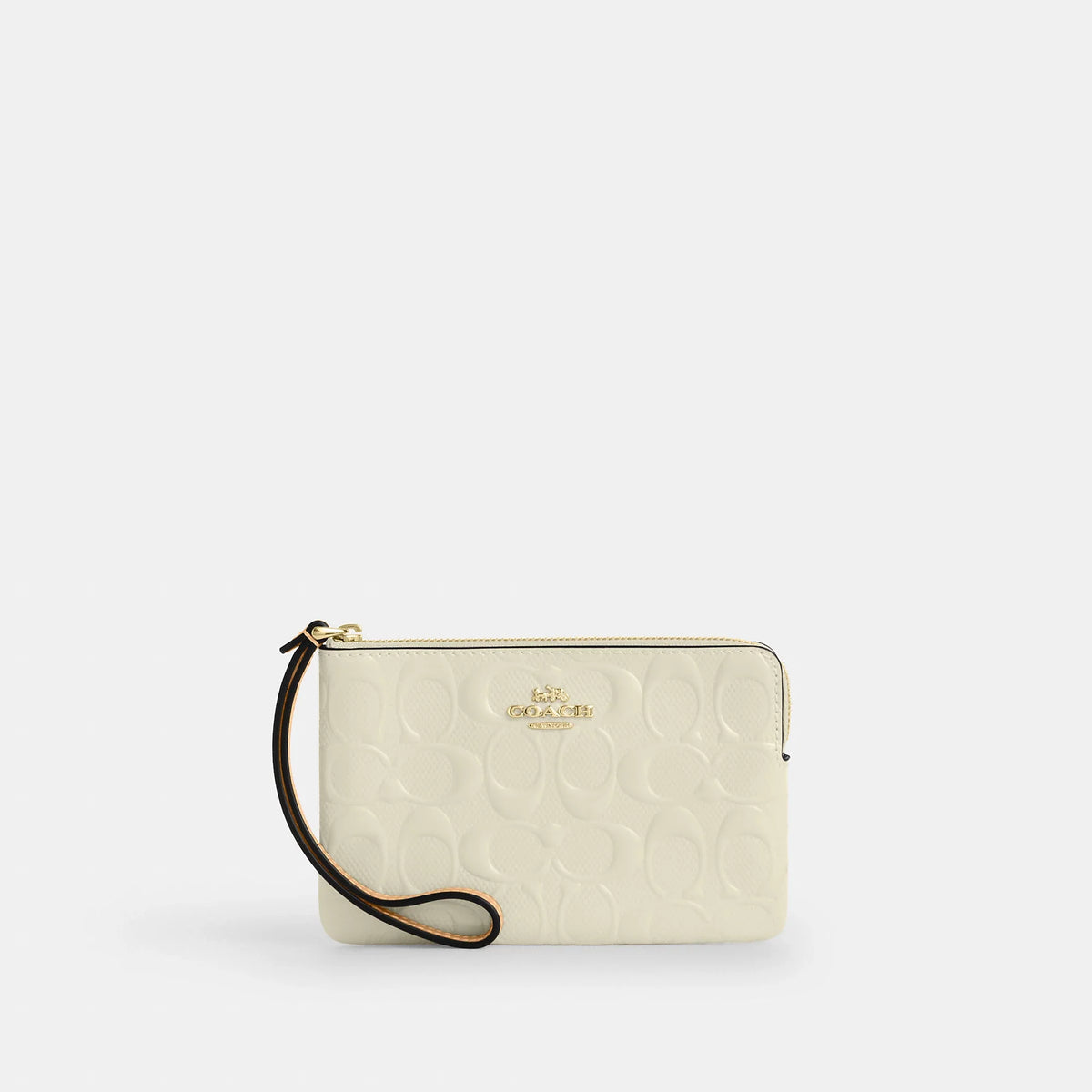 Coach Outlet Corner Zip Wristlet In Signature Leather With Charm
