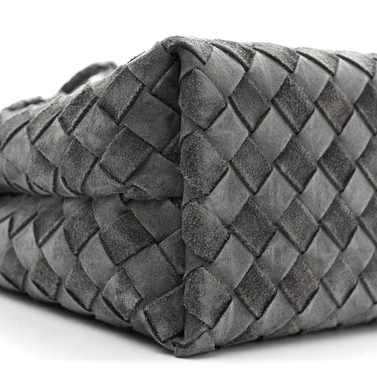 Suede Intrecciato Small Andiamo Shoulder Bag Graphite