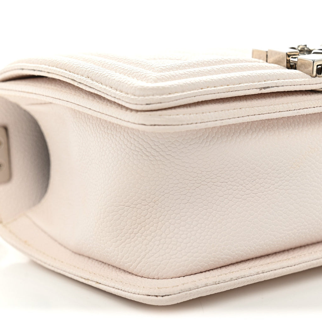 Caviar Quilted Small Boy Flap White