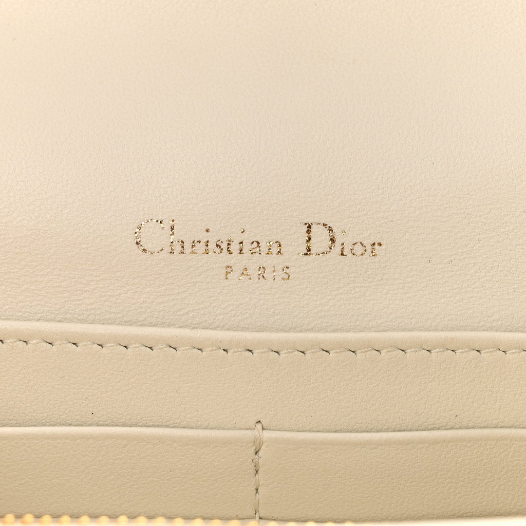 Lambskin Cannage Chain My Dior Daily Chain Pouch Latte