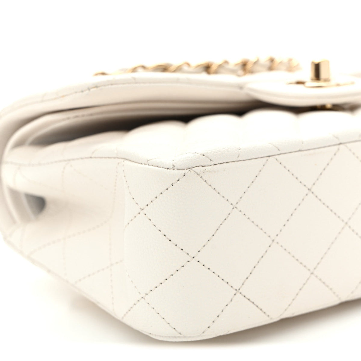 Caviar Quilted Small Double Flap White