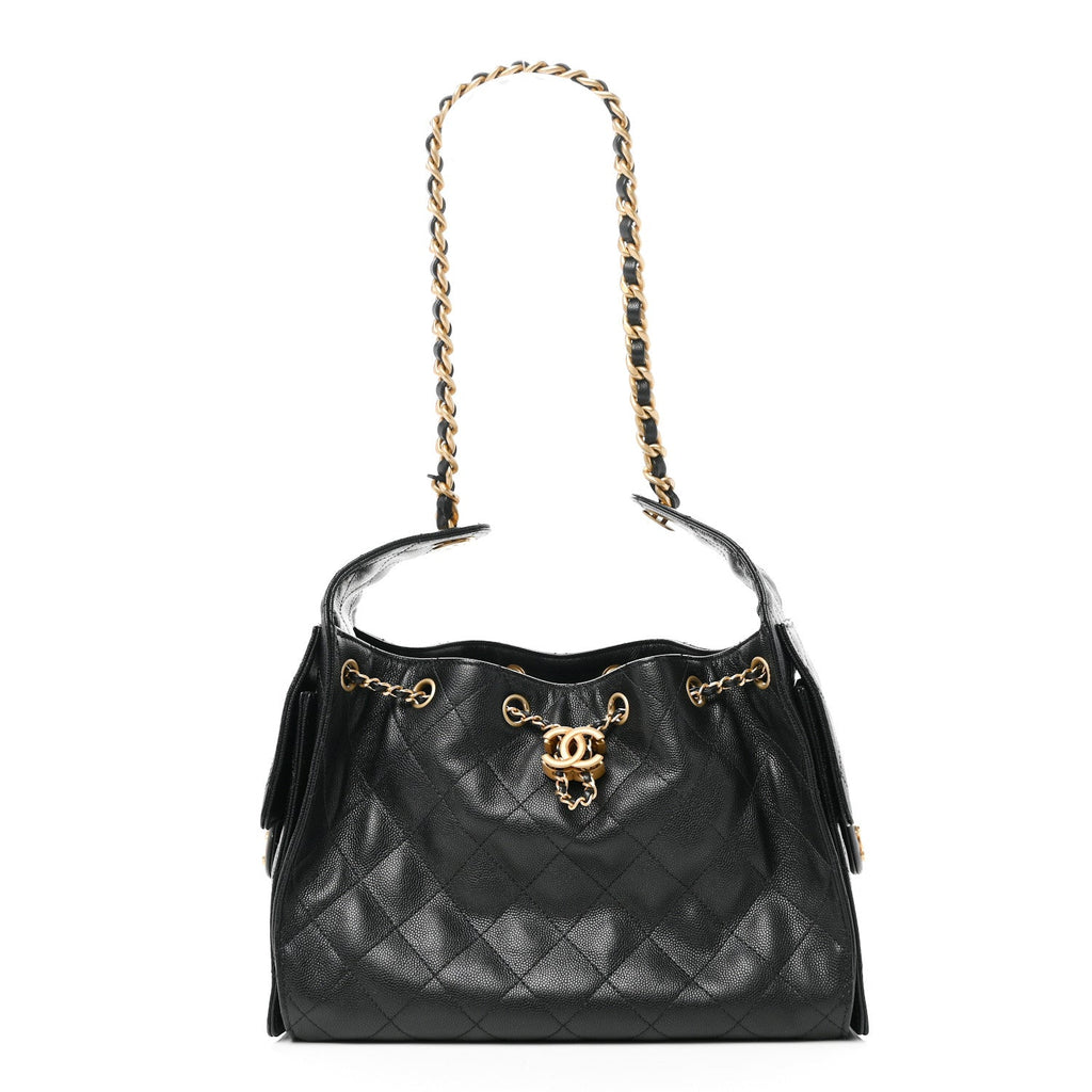 Caviar Quilted Small Chanel 25 Handbag Black