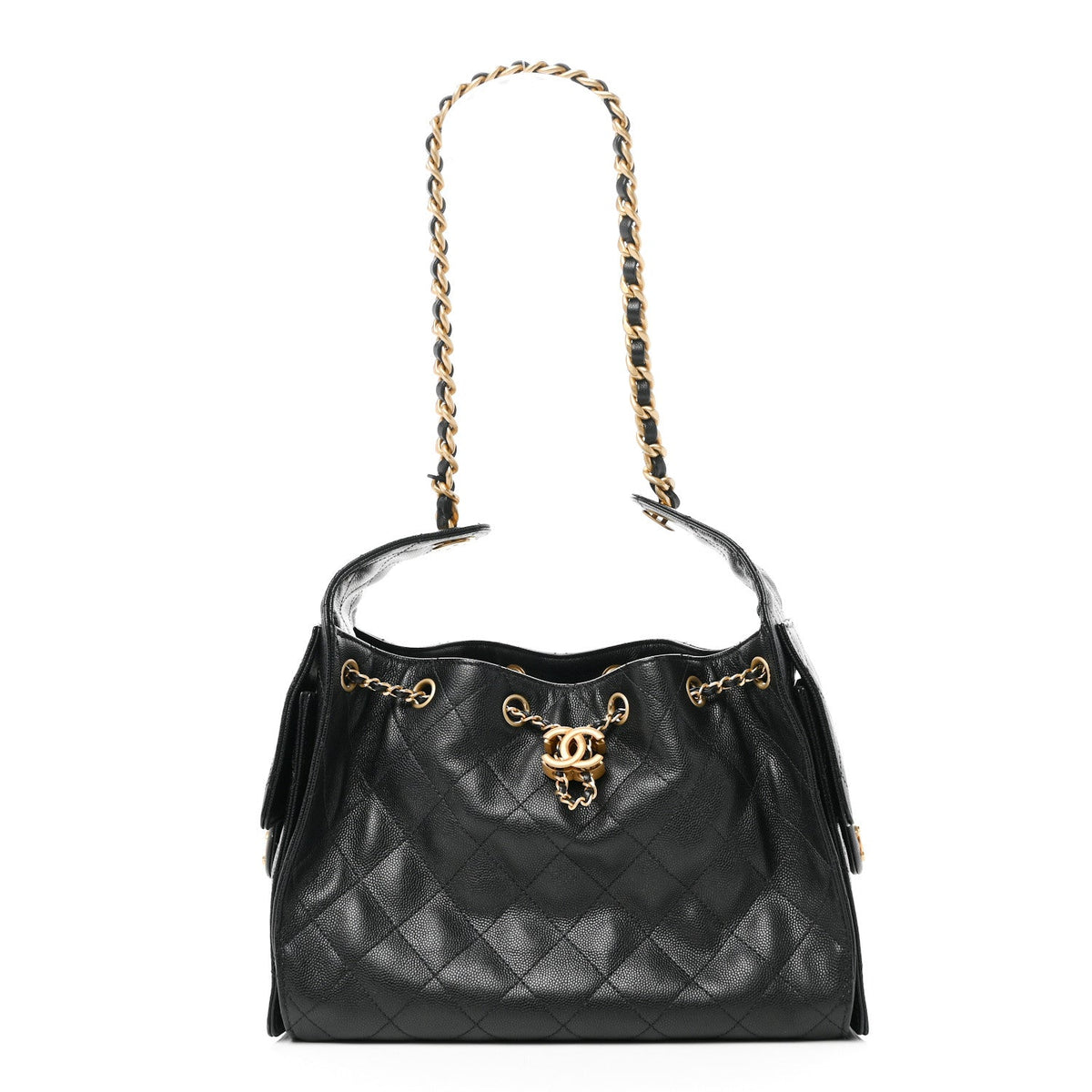 Caviar Quilted Small Chanel 25 Handbag Black