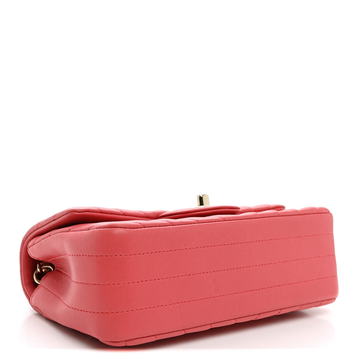 Lambskin Chevron Quilted Mini Rectangular Flap Pink