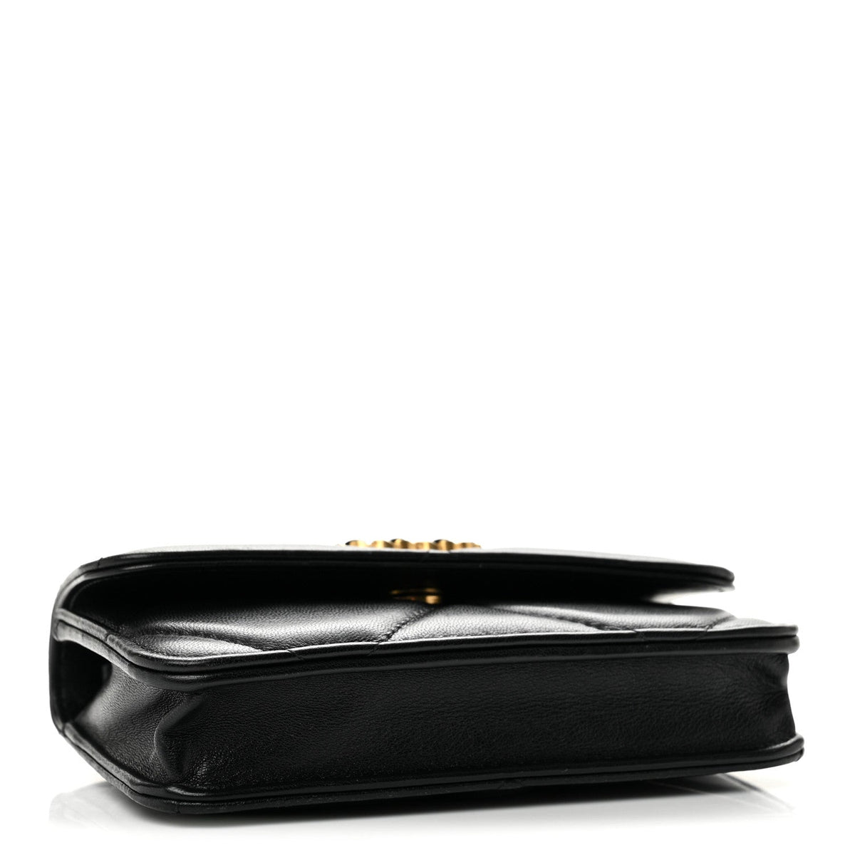 Lambskin Quilted Chanel 19 Clutch With Chain Black
