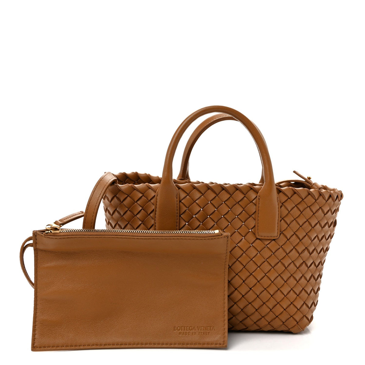 Nappa Intrecciato Mini Cabat Caramel