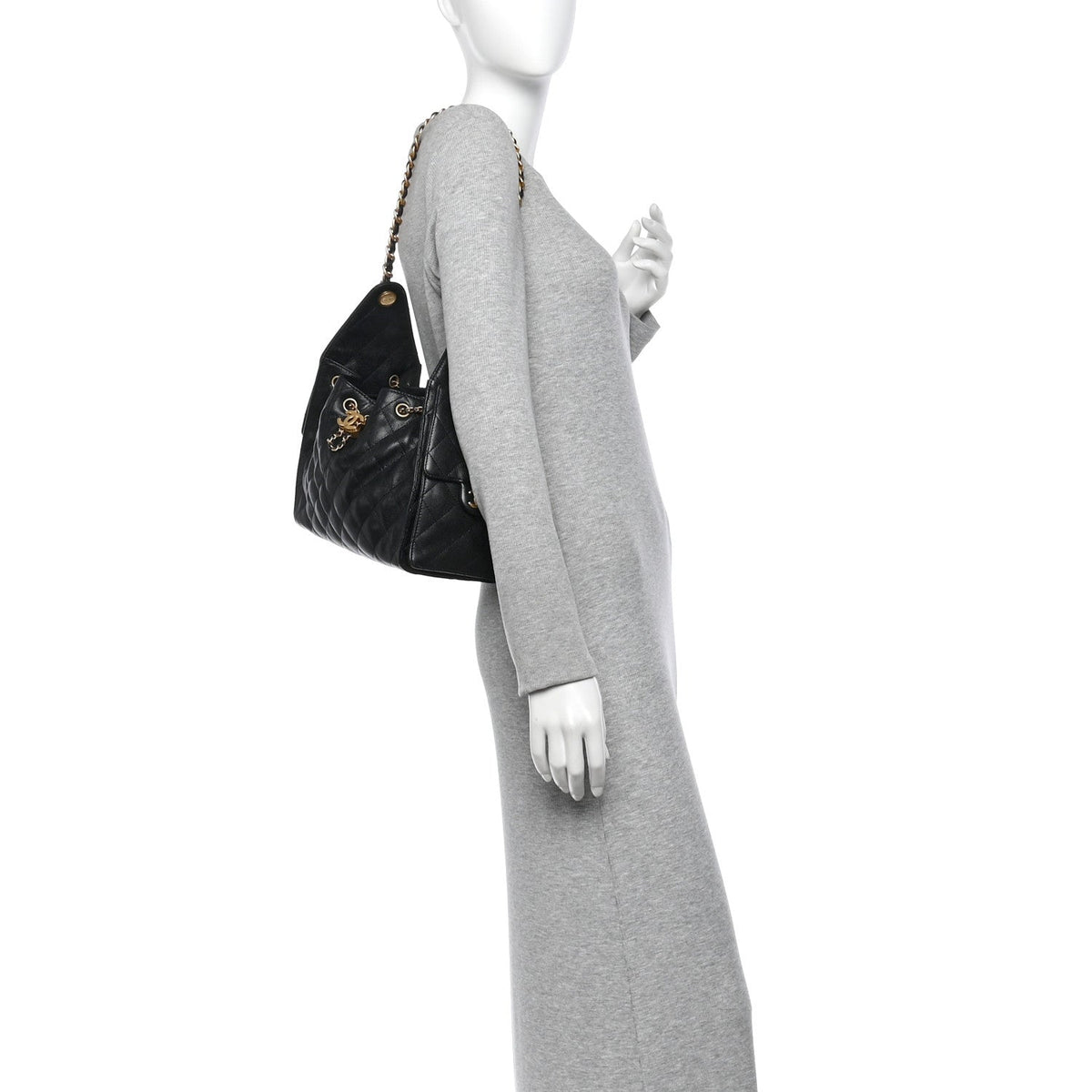 Caviar Quilted Small Chanel 25 Handbag Black