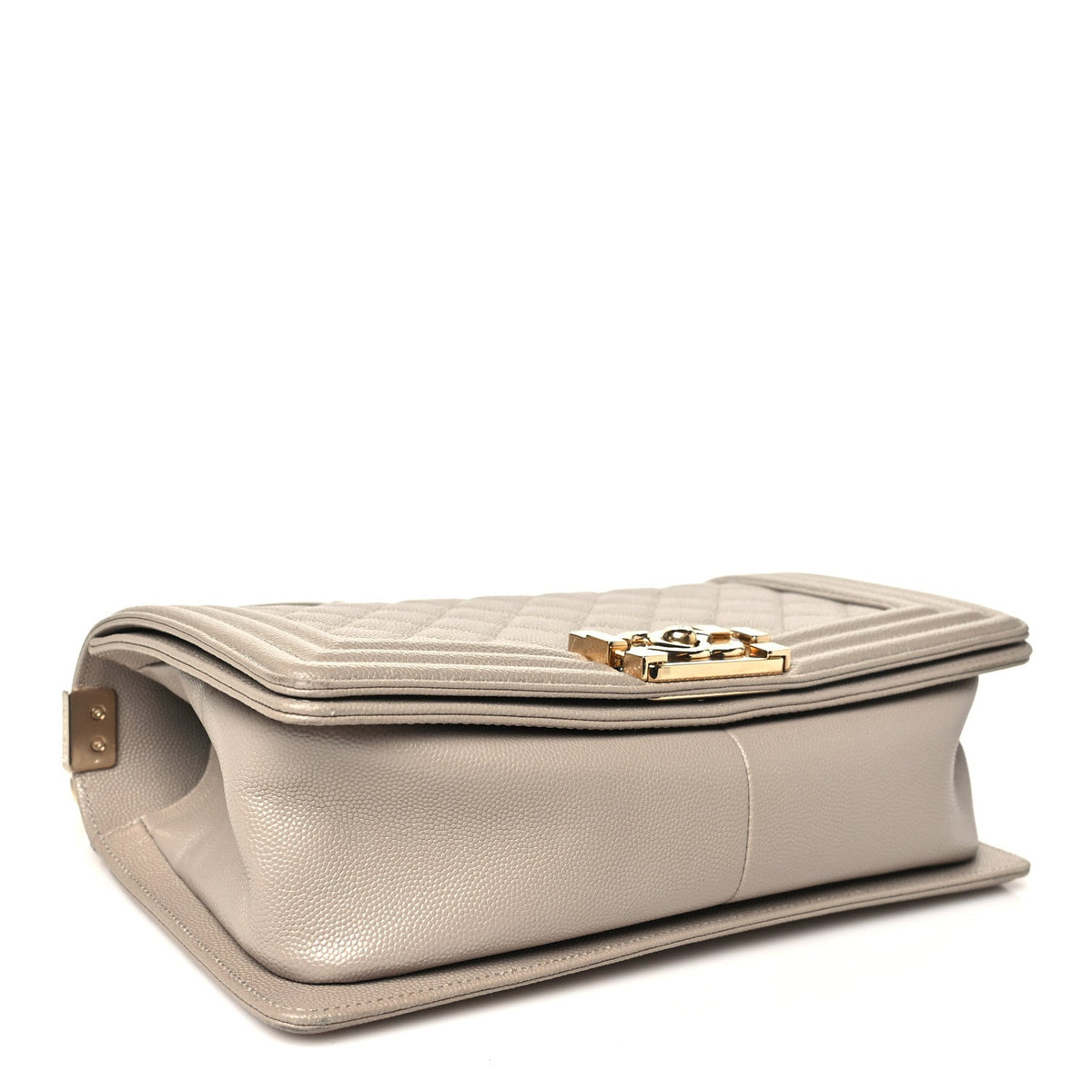 Caviar Quilted Medium Boy Flap Dark Beige