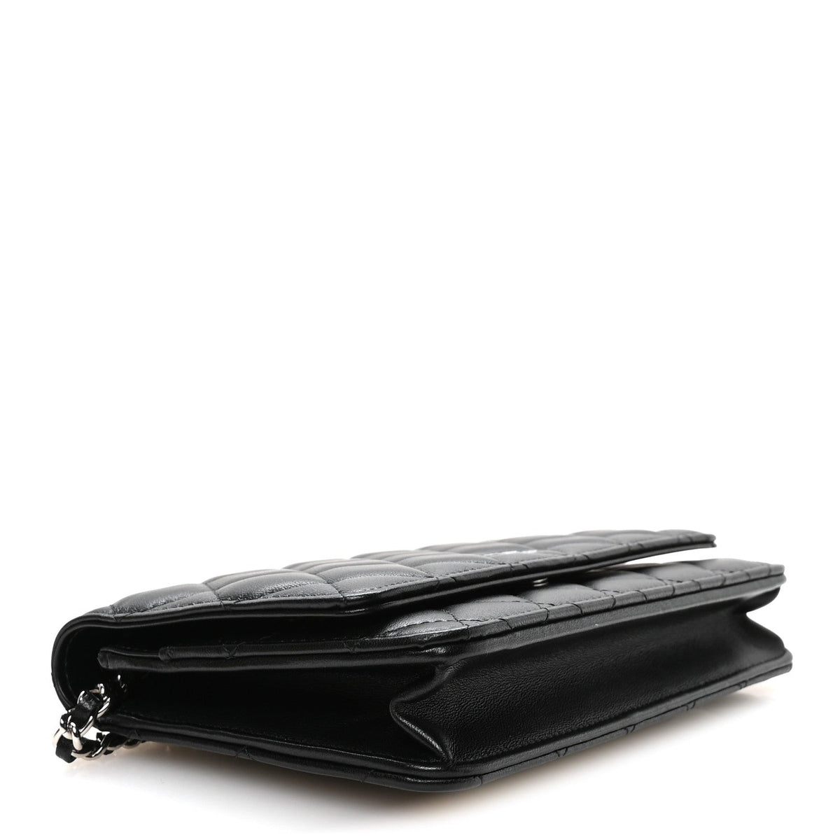 Lambskin Quilted Wallet On Chain WOC Black