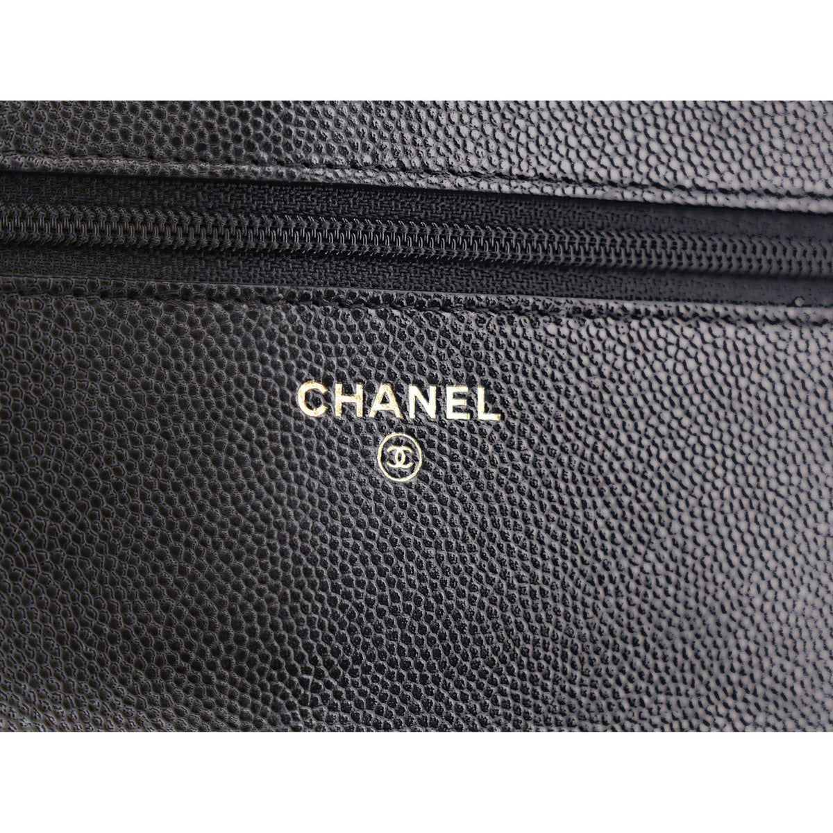 Caviar Quilted French New Wave Chain CC Wallet On Chain WOC Black