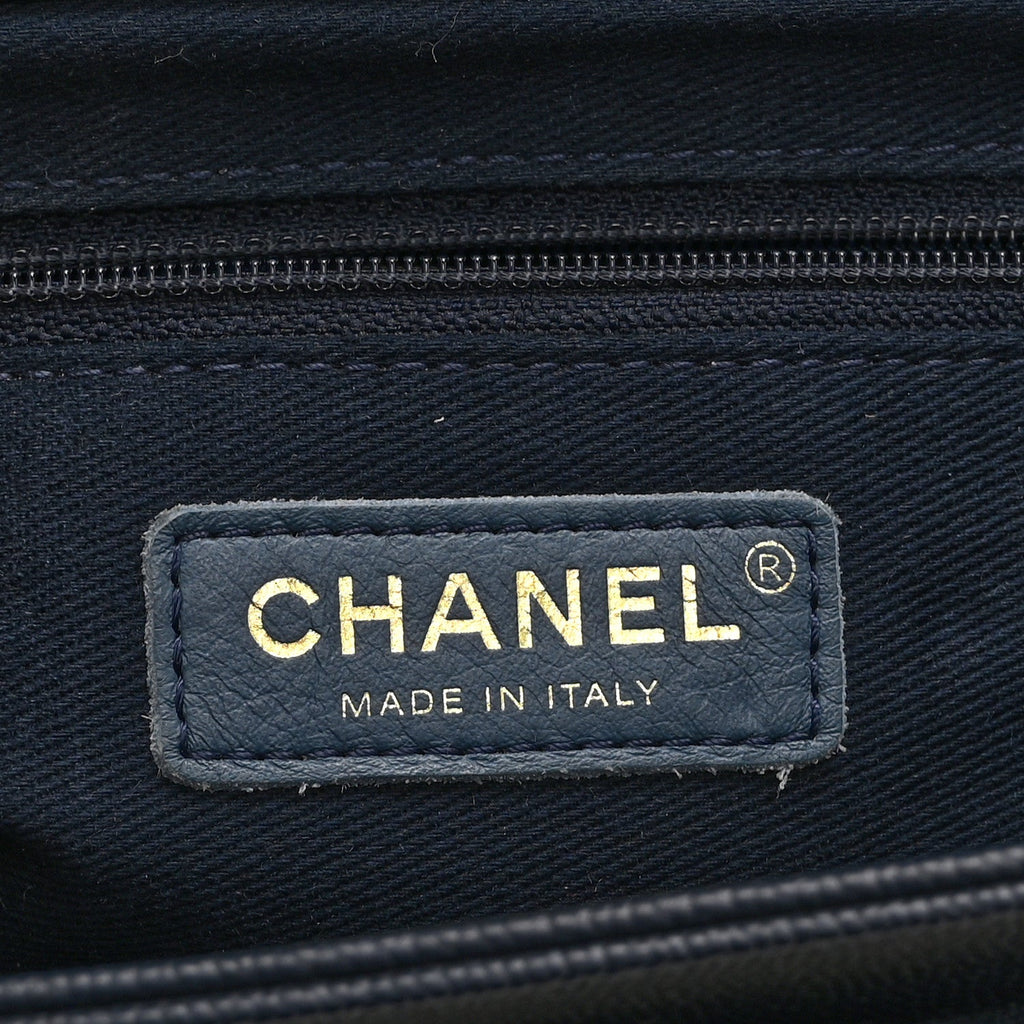Caviar Quilted Mini Business Affinity Flap Navy Blue