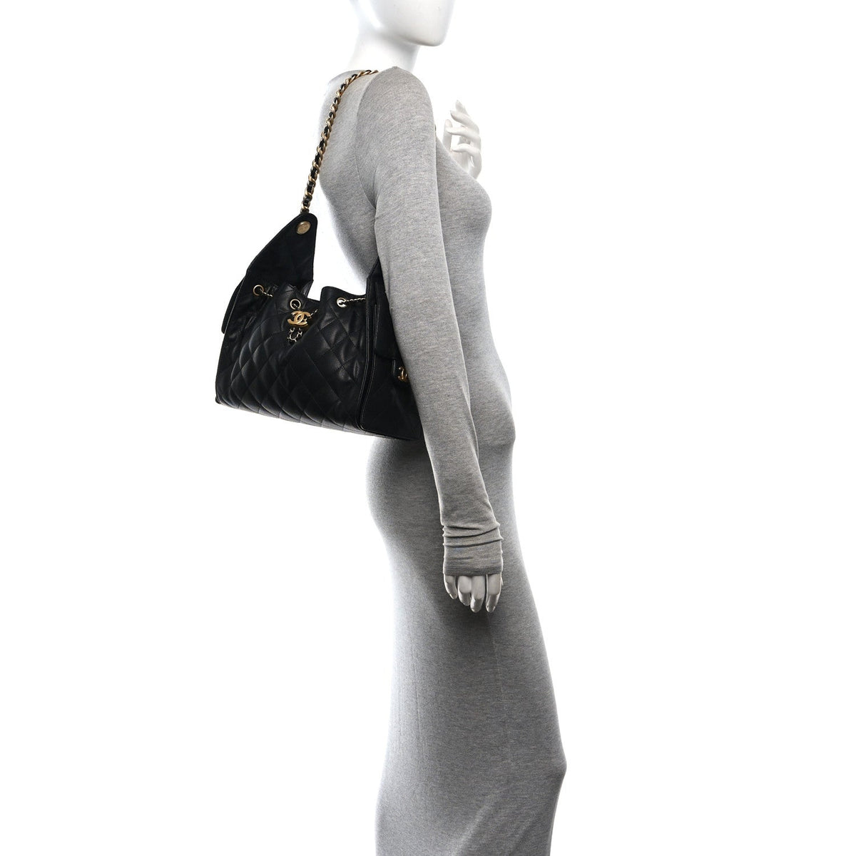 Caviar Quilted Small Chanel 25 Handbag Black