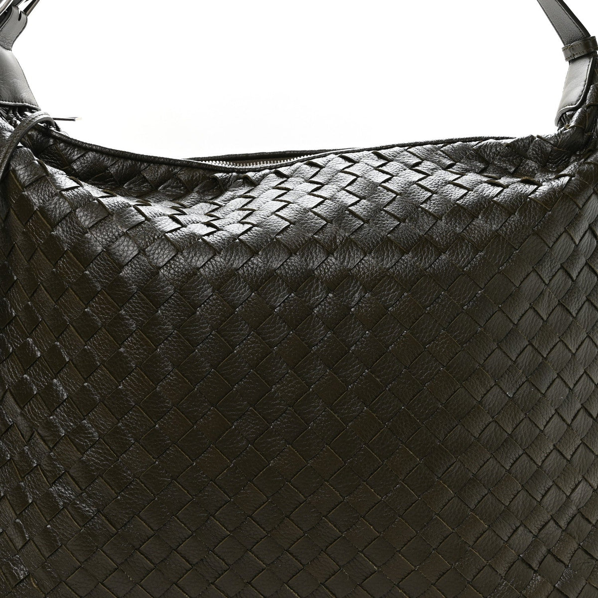 Deerskin Intrecciato Medium Traveler Hobo Kaki