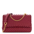 Nappa Intrecciato Baby Olimpia Shoulder Bag China Red