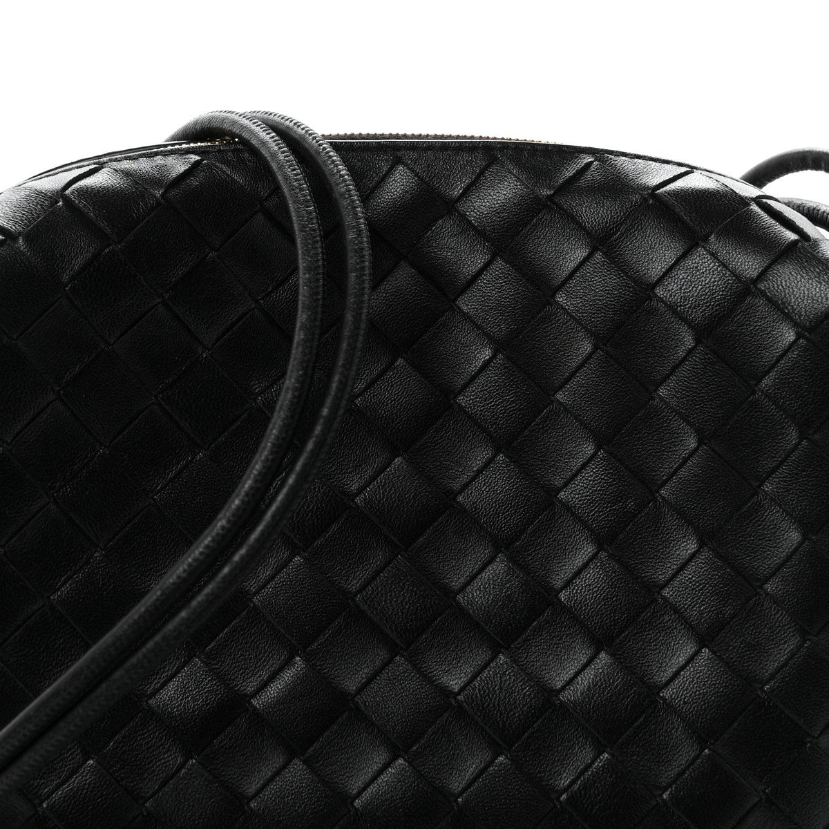 Nappa Intrecciato Small Loop Camera Bag Black