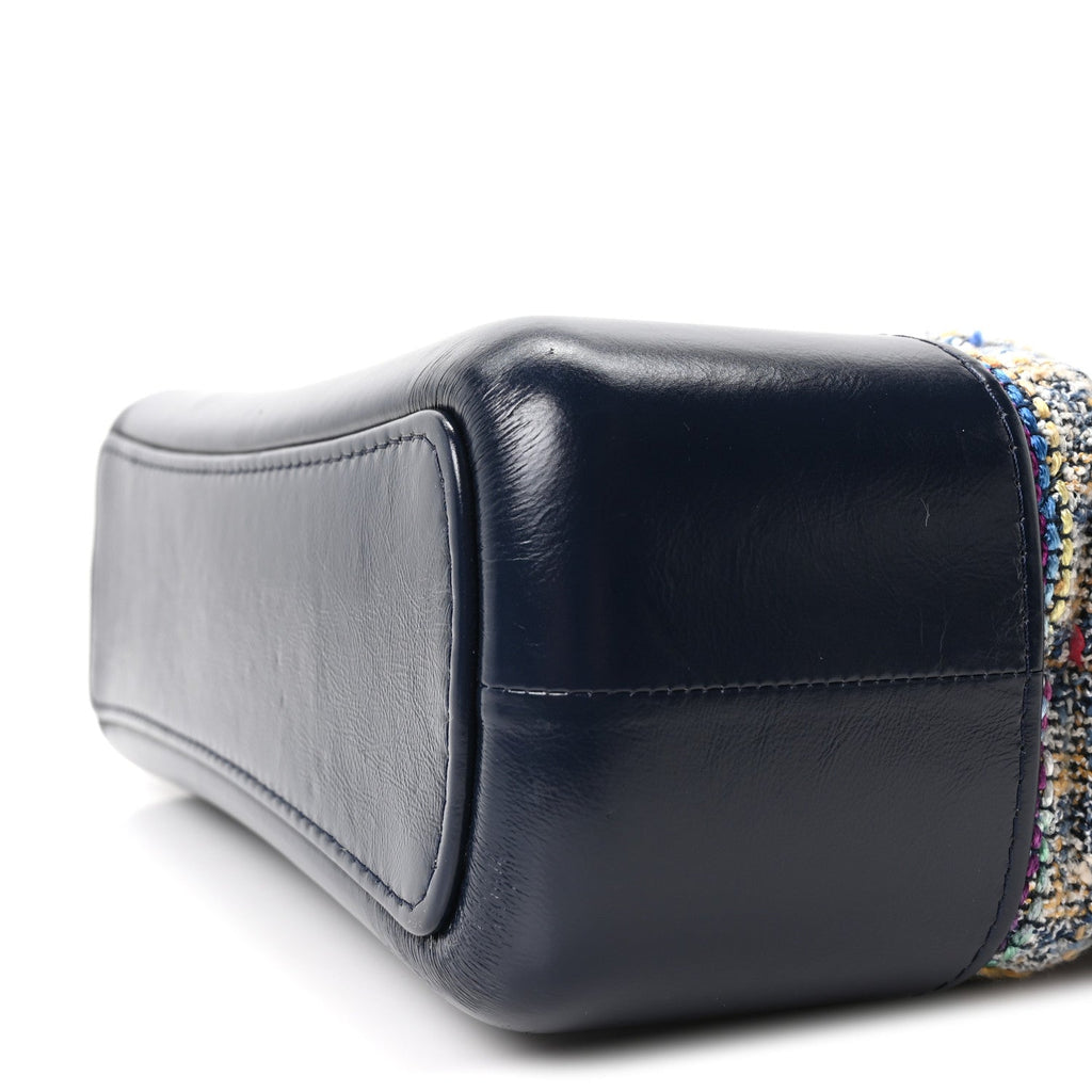 Tweed Calfskin Quilted Medium Gabrielle Hobo Navy