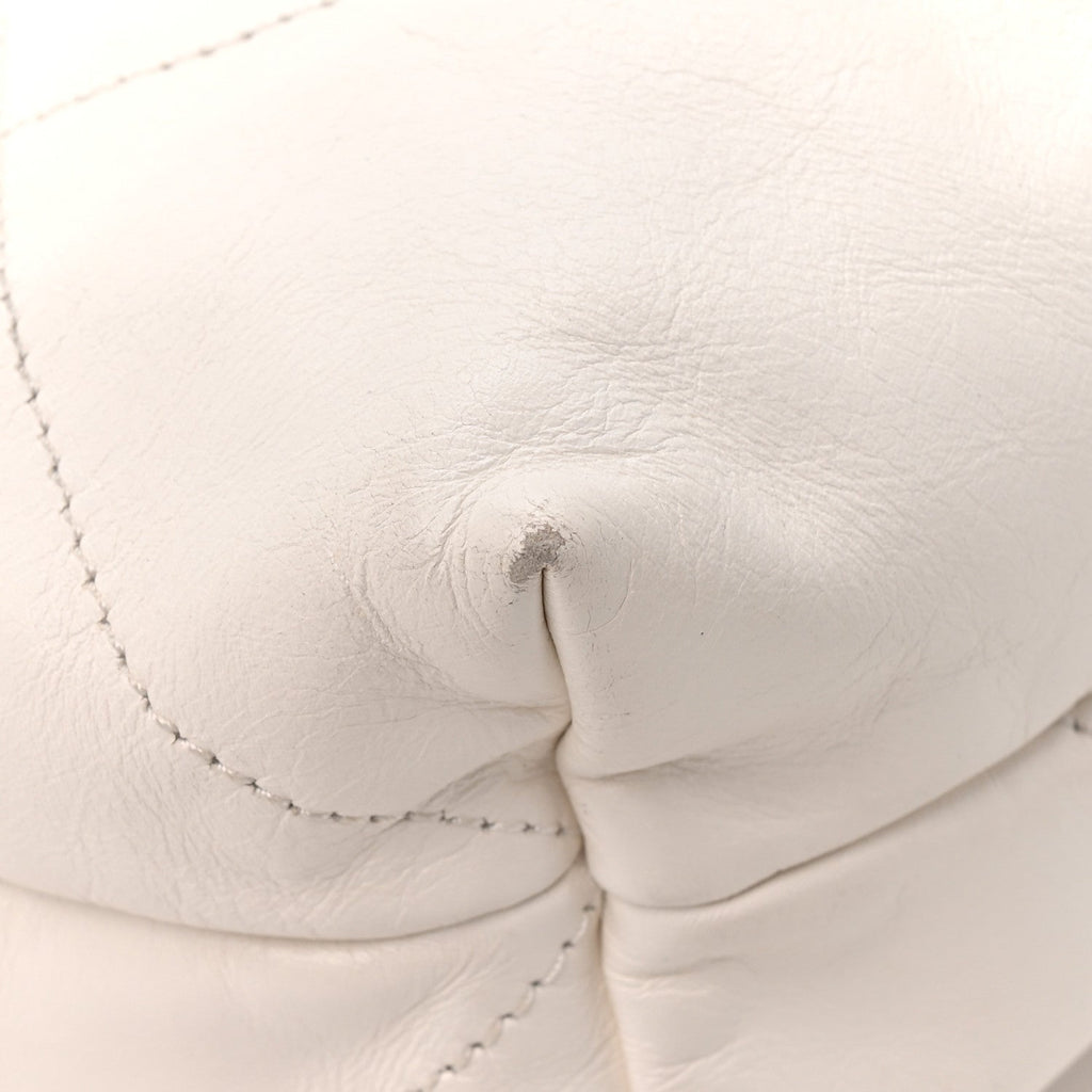 Shiny Calfskin Quilted Small Chanel 22 White