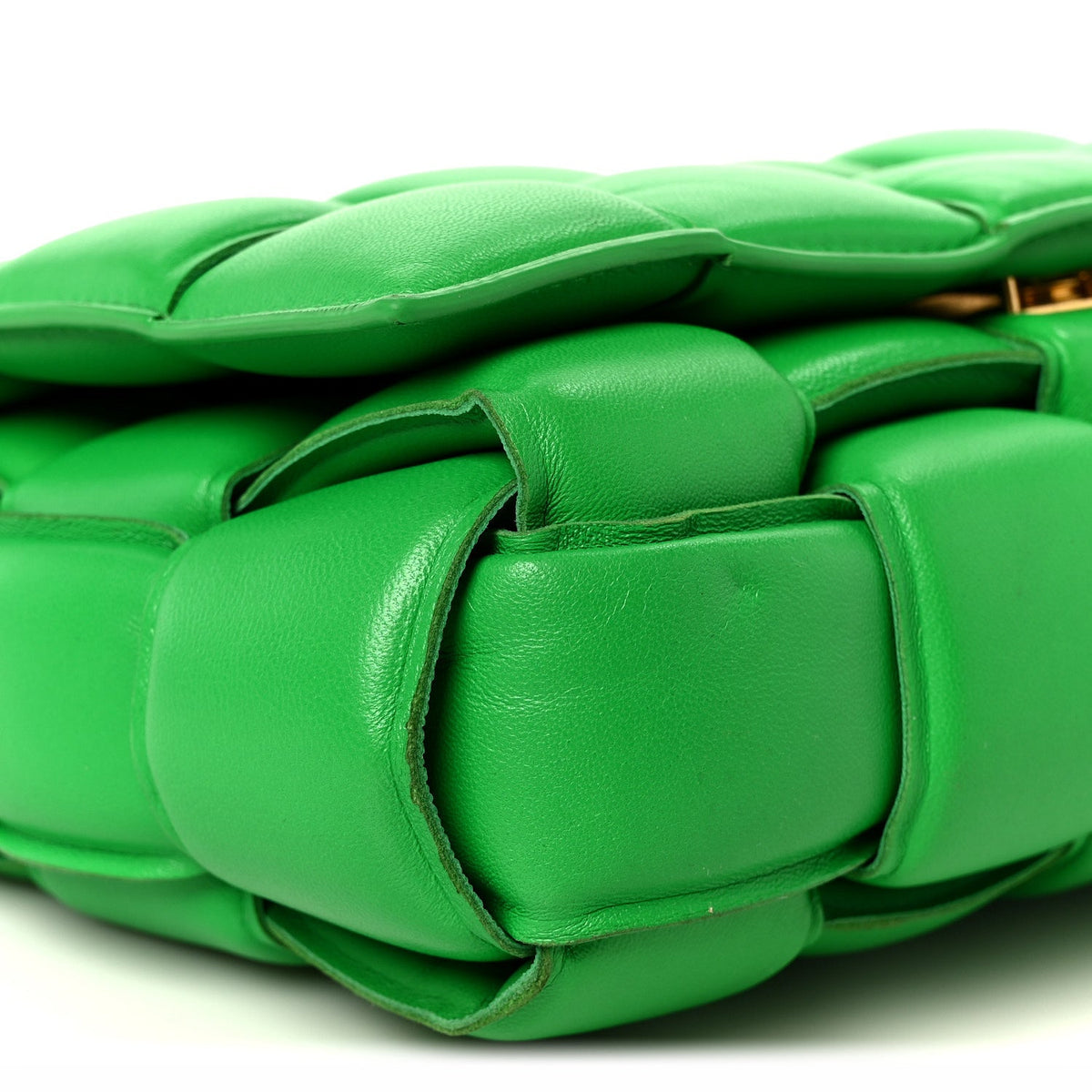 Lambskin Maxi Intreccio Padded Chain Cassette Crossbody Bag Racing Green