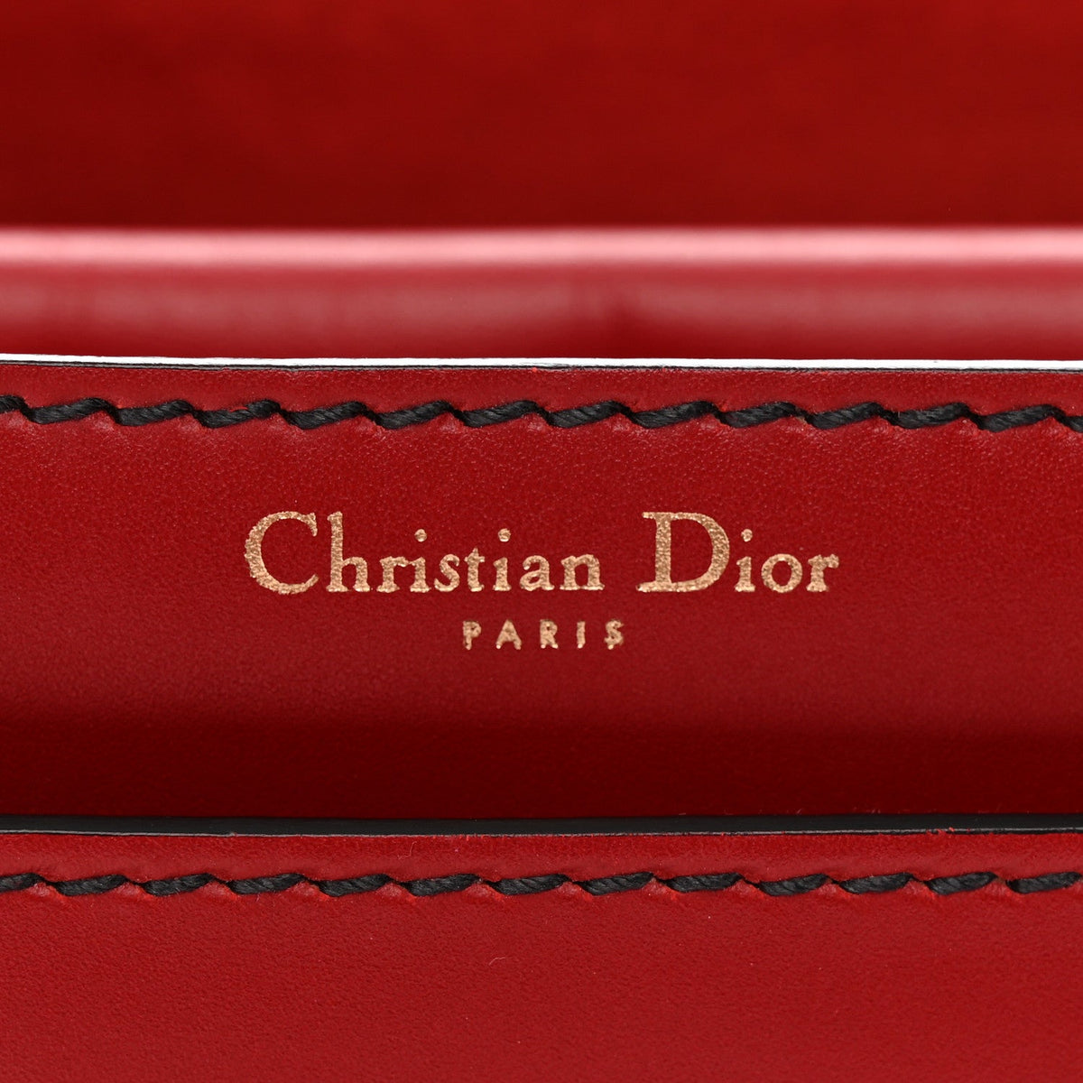 Calfskin J'Adior Chain Flap Bag Red