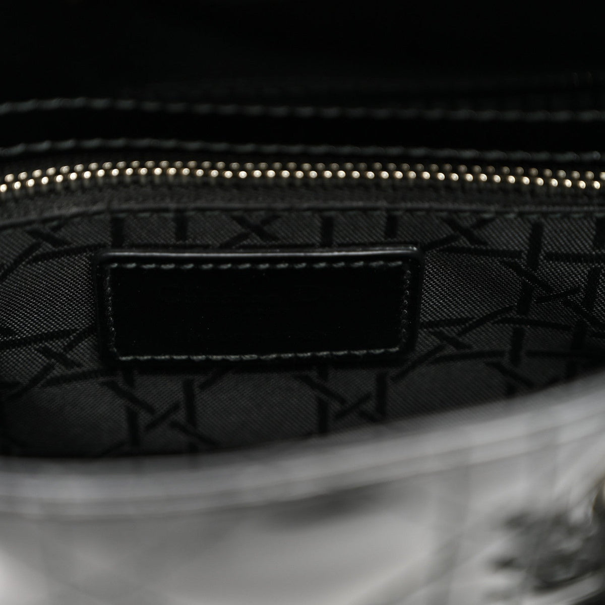 Patent Cannage Mini Lady Dior Black